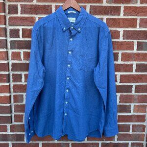 Lucky Brand Shirt Mens XL Chambray Denim White Label Fit Preppy Soft